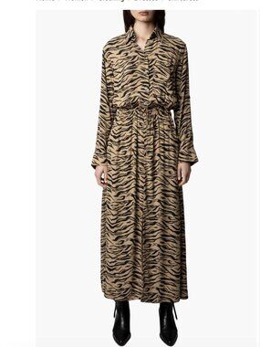 Zadig and Voltaire Radial Tiger Print Maxi ShirtDress (never worn/size small)